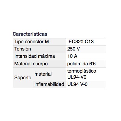 DH CONECTOR IEC HEMBRA DESMONTABLE