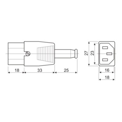 DH CONECTOR IEC HEMBRA DESMONTABLE