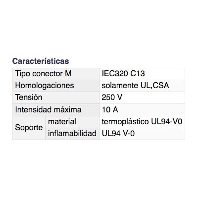 DH CONECTOR IEC HEMBRA ACODADO DESMONTABLE