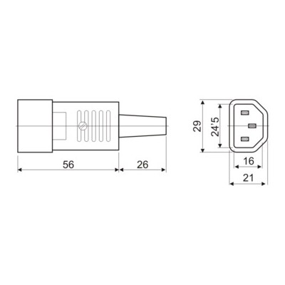 DH CONECTOR IEC MACHO