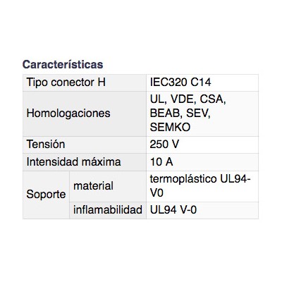 DH CONECTOR IEC MACHO