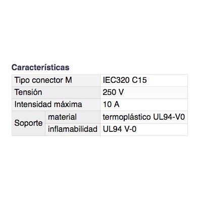 DH CONECTOR IEC HEMBRA DESMONTABLE