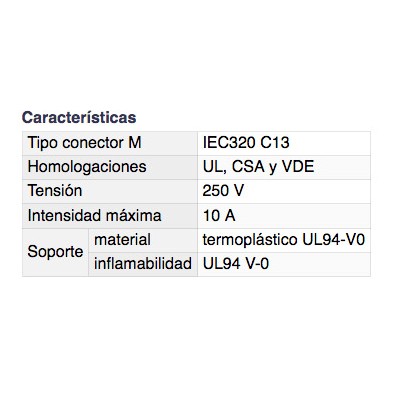 DH CONECTOR IEC HEMBRA ACODADO DESMONTABLE