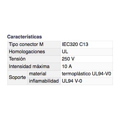 DH CONECTOR IEC HEMBRA ACODADO DESMONTABLE