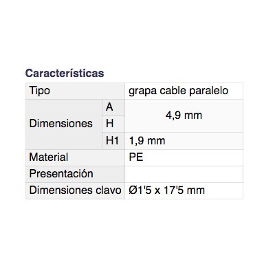 DH GRAPA CABLE PARALELO