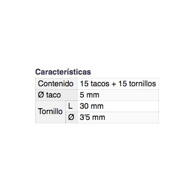 DH TACO PARED + TORNILLOS