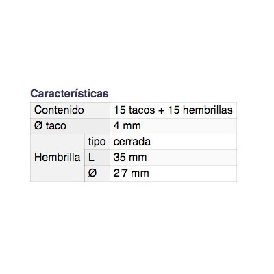 DH TACO PARED + HEMBRILLAS CERRADAS