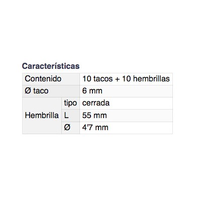 DH TACO PARED + HEMBRILLAS CERRADAS