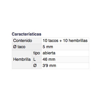 DH TACO PARED + HEMBRILLAS ABIERTAS