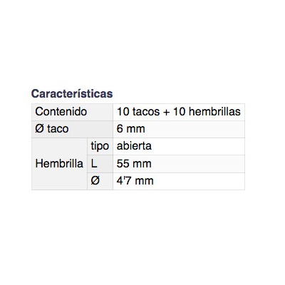 DH TACO PARED + HEMBRILLAS ABIERTAS