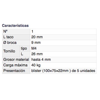 DH TACO METÁLICO EXPANDIBLE