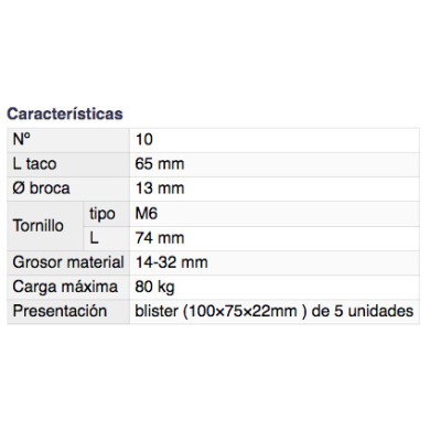 DH TACO METÁLICO EXPANDIBLE