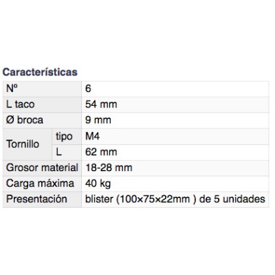 DH TACO METÁLICO EXPANDIBLE