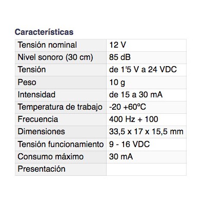 DH ZUMBADOR ELECTROMAGNÉTICO