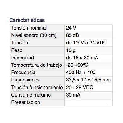 DH ZUMBADOR ELECTROMAGNÉTICO