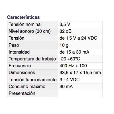 DH ZUMBADOR ELECTROMAGNÉTICO