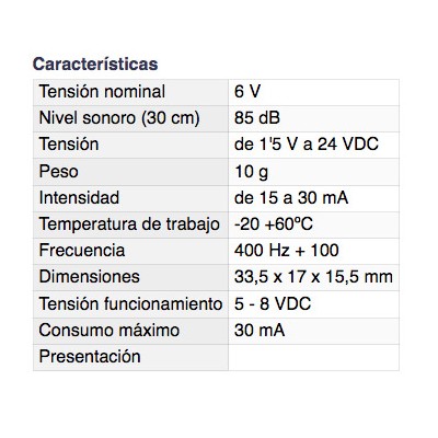 DH ZUMBADOR ELECTROMAGNÉTICO