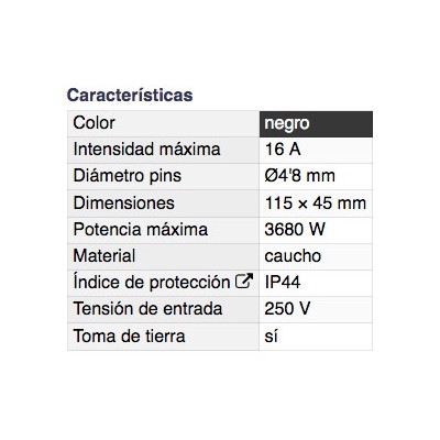 DH CLAVIJA BIPOLAR IMPERMEABLE CON TOMA DE TIERRA