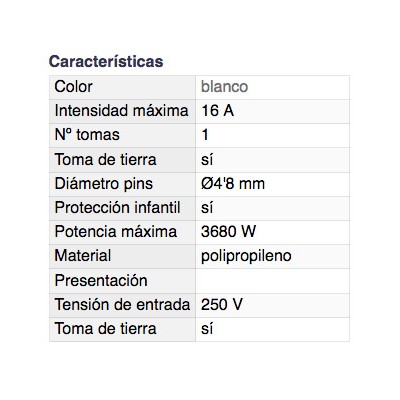 DH ADAPTADOR DE 1 TOMA CON TOMA DE TIERRA E INTERRUPTOR