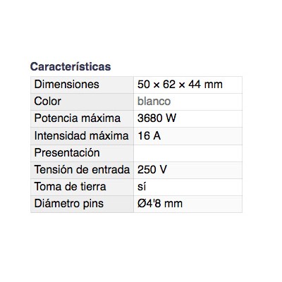 DH BASE EMPOTRABLE CON TOMA DE TIERRA Y TAPA