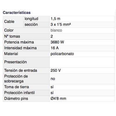 DH BASE MÚLTIPLE DE 2 TOMAS CON PROTECCIÓN INFANTIL