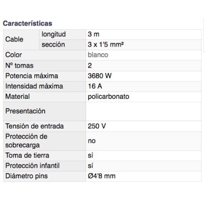 DH BASE MÚLTIPLE DE 2 TOMAS CON PROTECCIÓN INFANTIL