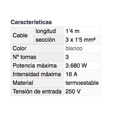 DH BASE MÚLTIPLE DE 3 TOMAS CON INTERRUPTOR Y PROTECCIÓN INFANTIL