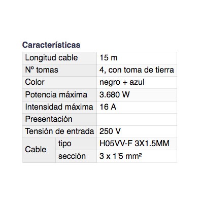 DH BASE MÚLTIPLE DE 4 TOMAS ENROLLACABLES