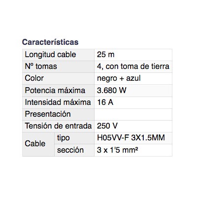 DH BASE MÚLTIPLE DE 4 TOMAS ENROLLACABLES