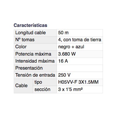 DH BASE MÚLTIPLE DE 4 TOMAS ENROLLACABLES