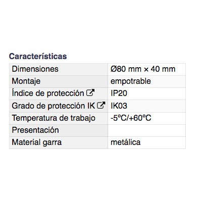 DH CAJA CONEXIÓN EMPOTRABLE REDONDA