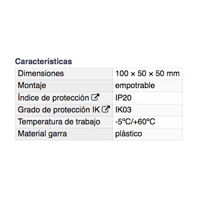 DH CAJA EMPOTRABLE UNIVERSAL RECTANGULAR