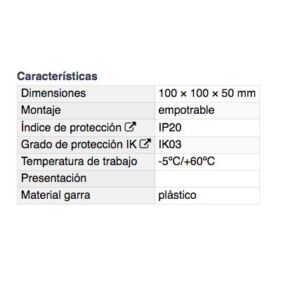 DH CAJA CONEXIÓN EMPOTRABLE CUADRADA