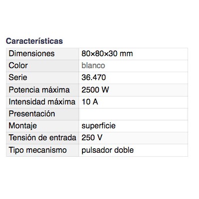 DH DOBLE INTERRUPTOR DE SUPERFICIE CONTROL DE PERSIANAS