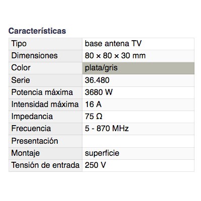 DH BASE DE ANTENA DE SUPERFICIE TV + FM