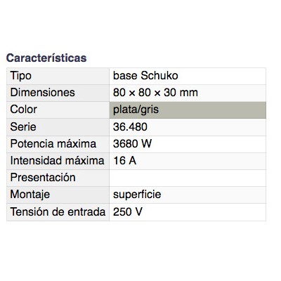 DH BASE SCHUKO DE 1 TOMA