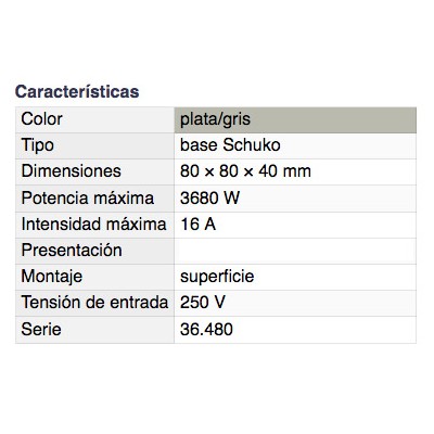 DH BASE SCHUKO DE 1 TOMA