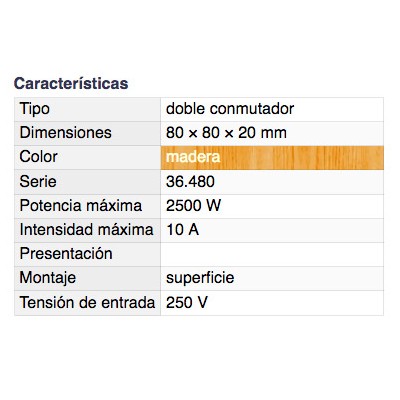 DH DOBLE INTERRUPTOR DE SUPERFICIE