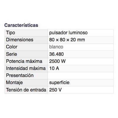 DH PULSADOR LUMINOSO DE SUPERFICIE