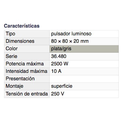 DH PULSADOR LUMINOSO DE SUPERFICIE