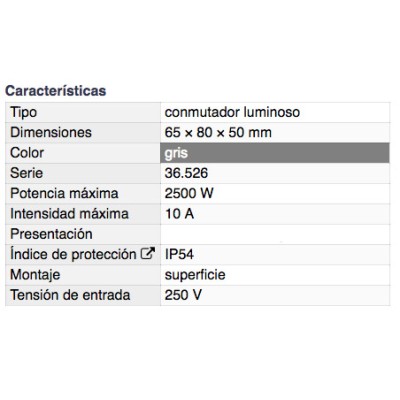 DH CONMUTADOR SHUKO LUMINOSO