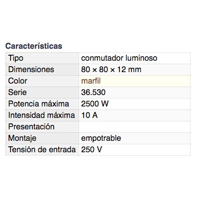 DH CONMUTADOR LUMINOSO EMPOTRABLE