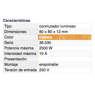 DH CONMUTADOR LUMINOSO EMPOTRABLE