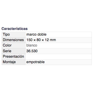 DH MARCO DOBLE PARA MECANISMO EMPOTRABLE