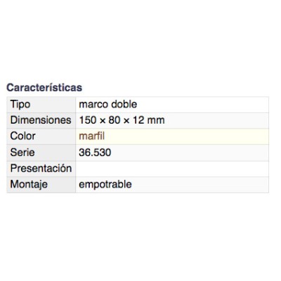 DH MARCO DOBLE PARA MECANISMO EMPOTRABLE