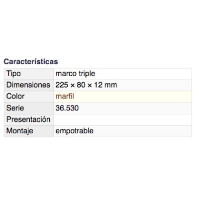 DH MARCO TRIPLE PARA MECANISMO EMPOTRABLE