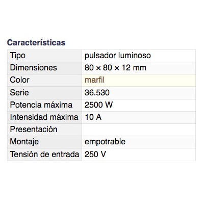 DH PULSADOR LUMINOSO EMPOTRABLE