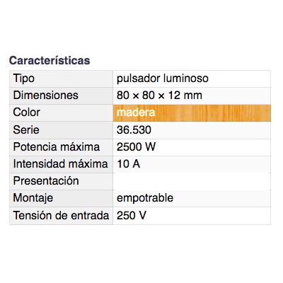 DH PULSADOR LUMINOSO EMPOTRABLE