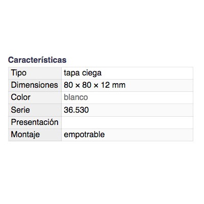 DH BASE TAPA CIEGA EMPOTRABLE