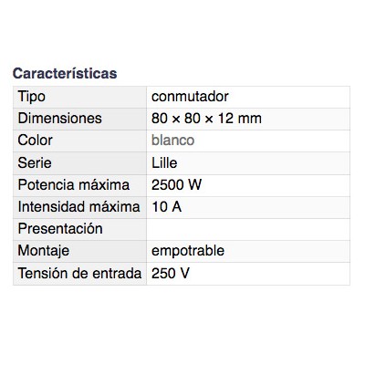 DH CONMUTADOR EMPOTRABLE